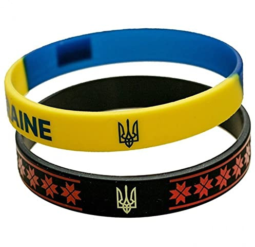 Luxylei Ukraine Flagge Silikon Armband 2pcs Ukraine Armbänder Gummi -nationalflaggen -Armband Ukrainische Geschenke Für Fan -Souvenirs