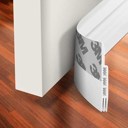 Simple Fix Zugluftstopper für Türen - 100 cm - 2 Stücke - Türdichtung - Zugstopper Haustür und Fenster, Windstopper - Tür Dichtungsband Selbstklebend und Isolierend - Weiß