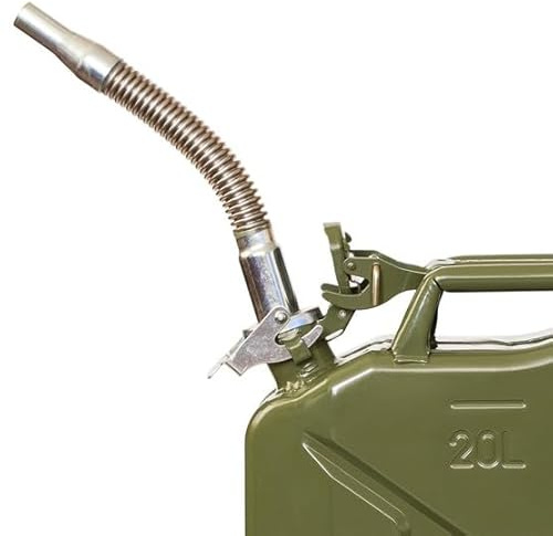 KOVA® 1x Flexibler Ausgießer für Metall-Benzinkanister, inklusive Dichtungsgummi, passend für 5, 10 und 20 Liter Kanister, Ideal für PKW, LKW, Motorrad, Traktor, Boot