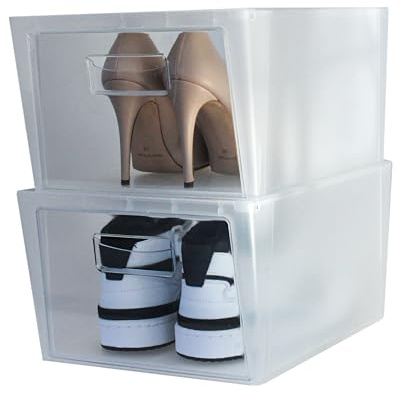 Snips, Set 2 Schuhregal, Schuhorganizer, Platzsparende Schuhboxen 37 x 27.7 x 25.7 cm, Schuhschrank für den Kleiderschrank, Made in Italy.