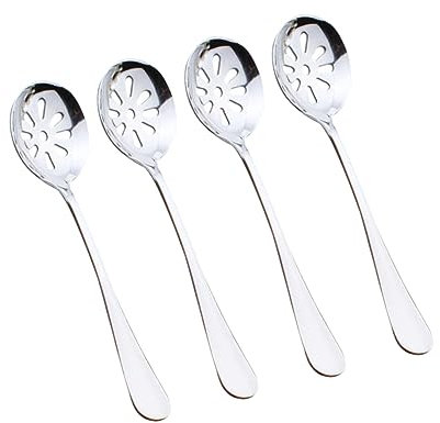 VINTORKY 4 Stück Mini-sieb Geschlitzte Servierlöffel Schaumlöffel Aus Edelstahl Servierlöffel Aus Metall Löffel Tiefer Servierlöffel Metalllöffel Utensilien Aushöhlen