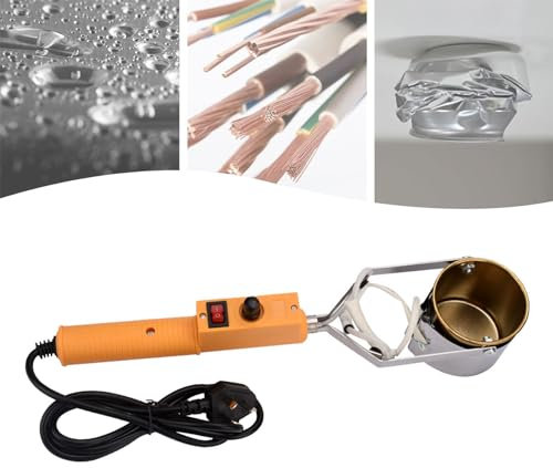 BDJSN Tragbarer Elektrischer Zinnschmelzofen, 150–450 ℃ Einstellbarer Bleischmelztiegel, 1,1 Lbs/3,3 Lbs/6,6 Lbs Tragbarer Bleischmelzofen Für Angelgewichtsformen Und Metallanhänger