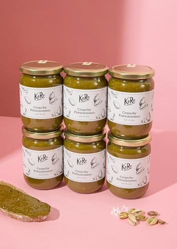 KoRo - Purée de pistache crunchy à 1% de sel 6 x 500 g - Seulement trois ingrédients - Goût intense de pistache - Vegan