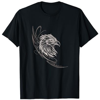 Adler mit Fineline Tribal Adlerkopf Tattoo für Animal Lover T-Shirt