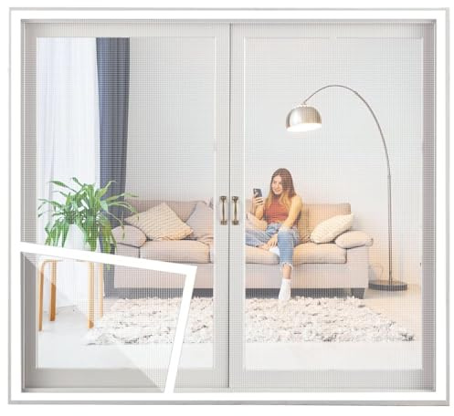 Fly Screen Window - Insect Protection Roller Blind self-Adhesive - Fly Screen Fiberglass net 145x155cm Window Screen mesh White