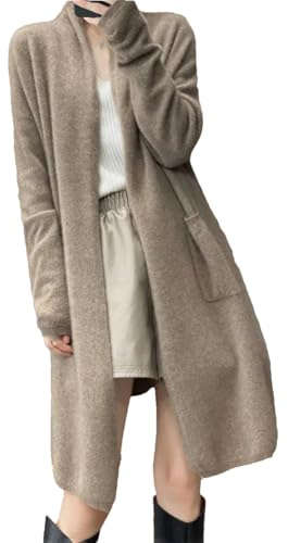 ERFMFKL Suéter de lana merina para mujer con manga larga y cuello de punto, color sólido, holgado y cálido, Altoa única