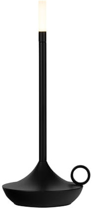 Idena 50121 - Lampada da tavolo LED touch in nero, lampada ricaricabile per uso interno, circa 26 cm, lampada da tavolo con 3 modalità