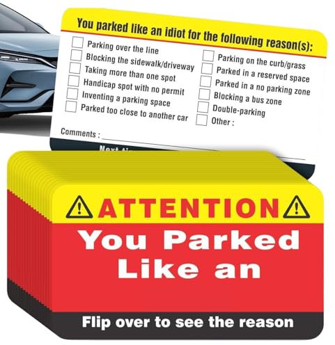 100 Stück Bad Parking Karten, Mit Englischer Aufschrift You Parked Like An  Bad Parking Notes Visitenkarten Streich Stuff Autozubehör, 8.9x5.1cm