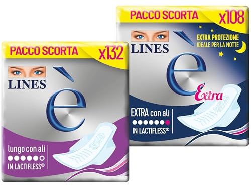 Lines Extra/Lungo con Ali Assorbenti in Lactifless - Assorbente Interno - 10 Pezzi