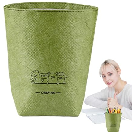 Support à crayons de bureau | Porte-pinceau de maquillage pliable en papier-organisateurs de pinceaux de maquillage, Pot porte-gobelet règle pour salle d'étude, chambre à coucher