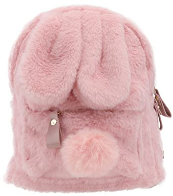 VALICLUD Plüsch Rucksack Mit Hasenohren Für Damen Leichter Anpassbarer Freizeit-rucksack Rosa Für Alltag Und Schule Großes Fassungsvermögen Schickes Design