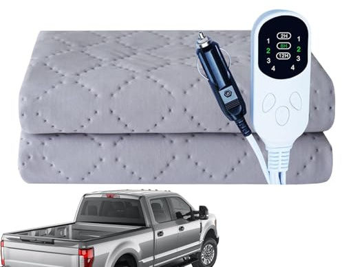 Coperta riscaldata per auto, coperta elettrica per auto, tappetino elettrico di sicurezza per SUV da 59,06 x 31,5 pollici, coperta termica per auto con protezione da