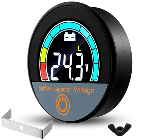 Battery Capacity Voltage Monitor IP67 Waterproof with Low-Voltage Alarm 12V 24V 36V 48V 60V 72V 84V DC Battery Tester for Lithium/Lead-Acid Batteries Gauge Volt Meter for Golf Cart, Car, Motorcycle