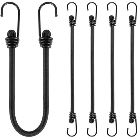 TaoTazon Spanngummi mit Haken 60 cm, Expander mit Haken 5 Stück, Extra Stark Spanngurte mit Haken, Vielseitiger Gepäckspanner mit Haken für LKW, Campingausrüstung, Tarps & Werkzeuge