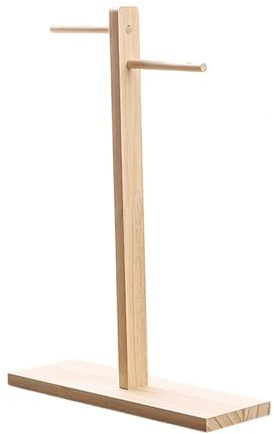 Amagogo Headphone Stand for Desk, Wood Gaming Headset Stand, Jewelry Rack, Double Row Support Headset Holder, Wooden Headphone Holder, Wood Color