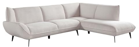 KAWOLA Ecksofa Cord Sofa Cremeweiß Calla Eckcouch L Form, Wohnlandschaft, Couch Beige, Sofa L Form