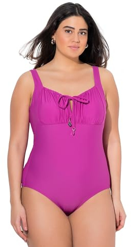 Ulla popken damer stora storlekar överdimensionerade plus size baddräkt, stormning, bygel, utan mjuka koppar, återvunnen 836182, orkidé, 48