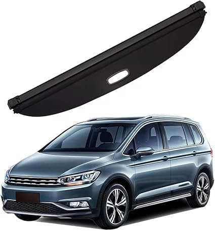 YanZB Kofferraum-Abdeckung, Für VW Touran 2006 2015,Einziehbarer Kofferraumvorhang, Laderaumabdeckung, Kofferraumschutz, Gepäckraumabdeckung