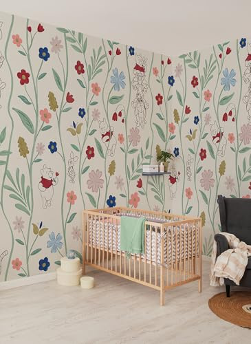 Komar Disney Winnie The Pooh Blossom Friends Vinyl Wallpaper Size 212 x 250 cm 1 Roll 4 Panels Nursery Baby Room Wallpaper