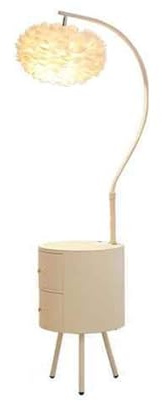 Shihan-2015 Élégant Lampadaire avec table et tiroirs, lampe de bureau avec port USB et LED 3 températures de couleur Chambre