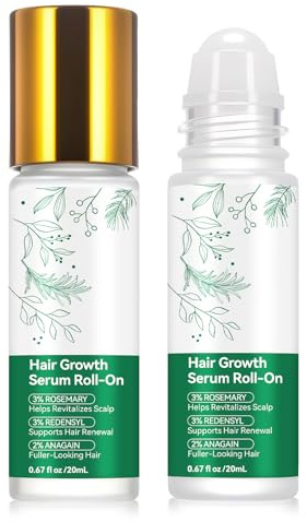 Haarwachstumsserum Roll On mit 3% Rosmarin & Redensyl, 2% AnaGain – Professionelle Haarwachstumsbehandlung für dickeres, voller aussehendes Haar, für alle Haartypen (40 ml)