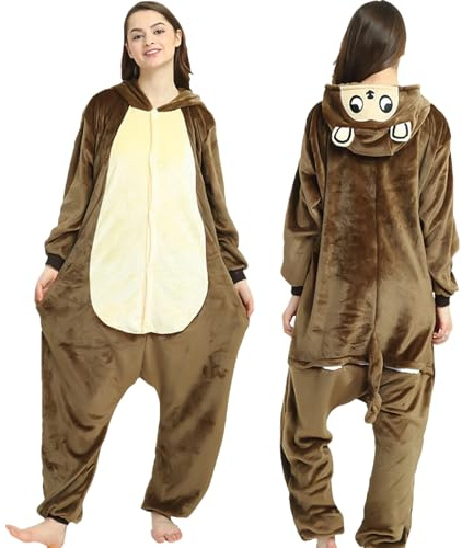 Générique Combinaison Pyjama Femme Drole, Unisexe Grenouillère Adulte Pyjama Barboteuse Onesies Cosplay Costume Nouveauté Kigurumi Adulte Polaire Doux Vêtement en Peluche Nuit Party Fête Soirée