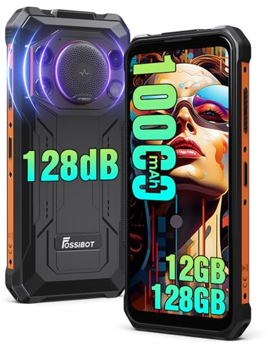 FOSSiBOT F110L Outdoor Handy Ohne Vertrag 10000mAh, 6.745 HD+ Display, 12GB+128GB/1TB, Outdoor Smartphone Android 15, 128dB Baustellenhandy, 50MP Kamera, Dual SIM/NFC/OTG/Face ID/Wasserdicht