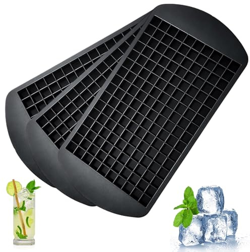 3pcs Mini Ice Cube Trays, Small Ice Cube Tray with 160 Grids, Silicone Ice Cube Tray for Cocktail Preparation, Office Beverage Cooling, Party Drink Serving, Portable Freezer Ice Making for Office and
