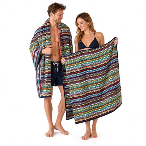 Betz Badetuch XXL Duschtuch Saunatuch Strandtuch 100% Baumwolle Karo BUNT 80x200cm