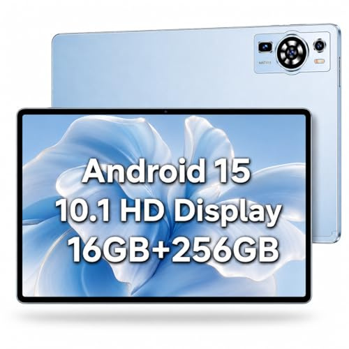 UXD Tablet 10,1 Zoll Android 15 mit Tastatur, 16GB RAM 256GB ROM, 4G LTE Tablet mit SIM Karte, WLAN 6, Octa-Core, 8000mAh Akku, IPS Display, Bluetooth, USB-C