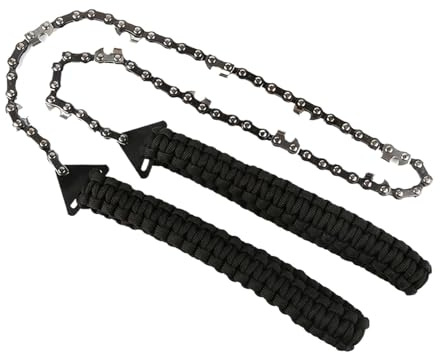 Pocket Chainsaw - 11-Tooth Portable Bags Camping Equipment, Rope Chain Saw, for Construction, Home, Outdoor, Backpacking, Woodworking, Landscaping, and Survival