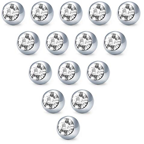 Funseedrr Piercing Bolas Acero Quirurgico 14G 5mm Reemplazo Bola por 1,6mm Piercing Ombligo Lengua Pezon Industrial Piercing Joyas