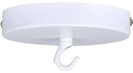 Helunsi Ceiling Canopy Kit, White Chandelier Pendant Light Canopy Kit, 4-3/4 Inch Ceiling Light Cover Plate with DIY Lamp Hook, Hanging Lamp Fixture Plate Base - Rated 20lbs