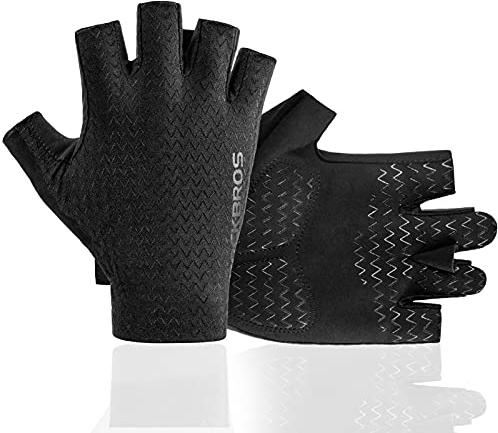 ROCKBROS Cycling Gloves - Half Finger MTB & Road Biking Gloves for Men & Women - Absorbing Gel Pad, Anti-Slip, Breathable