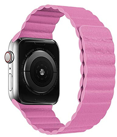 FEFD Für Apple Watch Band 44mm 40mm 38mm 42mm Zubehör Magnetisches Armband Gürtel Armband Serie 3 4 5 Se 6 7 Strap (Color : Pink, Size : 38mm or 40mm)