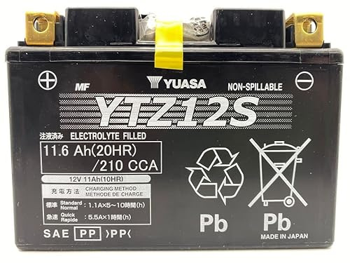 Yuasa Batterie YTZ12S | Motorrad-Ersatzbatterie für HONDA XL Transalp 650