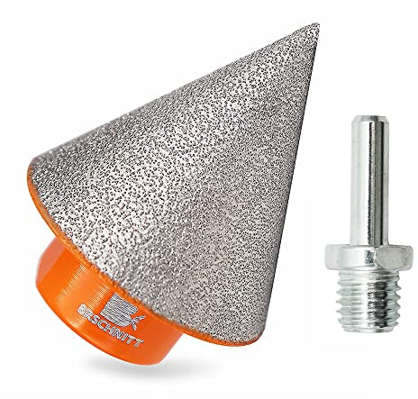 Diamond Beveling Chamfer - 1-3/8(35mm) Diamond Countersink Drill Bits - for Existing Holes Enlarging Shaping Trimming in Tile Marble Granite Ceramic with 5/8-11 Thread Adapter（Round Shank）