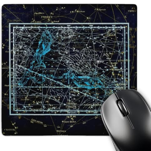 3dRose Retro Star Map. Zodiac Constellations of Pisces or Fishes. Blue... - Mouse Pads (mp-372481-1)