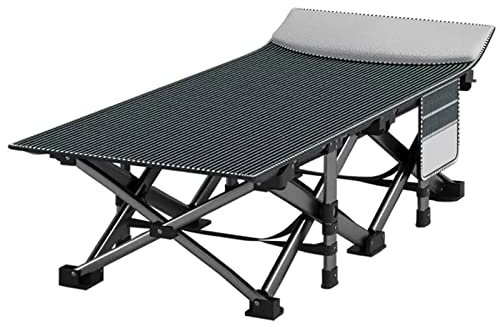 ZTGL Feldbett klappbar 190 x 75 x 35 cm, Campingbett mit 4D Kissen, Campingliege mit Tragetaschen, Anti-Rutsch Camping Bed, Stark und Robust, für Camping, Reisen, Indoor,A