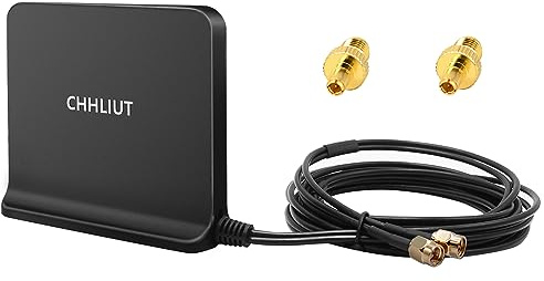 CHHLIUT High-Gain Cross-Polarized Indoor Panel MIMO Antenna for 4G LTE 5G Connectivity (Twin Cable)