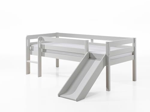 möbelando Spielbett >Pino< in Weiß aus Skandinavische Kiefer - 207,6x83x175cm (BxHxT)