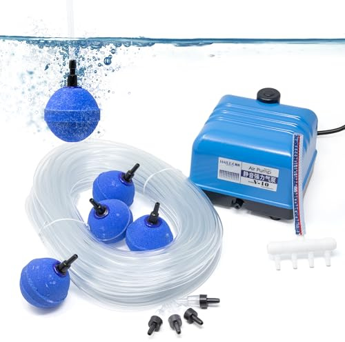 Pondlife Belüfter Komplett Set V-10 - Leistungsstark - Qualitativ - Luftverteiler - Belüftersteine - Schlauch inkl.