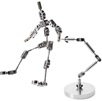BAIYITONGDA Anker-Rigging-System für Stop-Motion-Animationen, fertiges artikuliertes humanoides Skelett für Stop-Motion-Projekte, mit Edelstahl-Rig-Arm,12CM