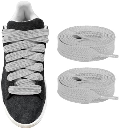 UamGlsob 15 mm (5/8) tjocka snören för Adidas Campus 00-tals sneakers, feta breda atletiska skosnören ersättningsskosnören | 1,6 cm breda, polyester, feta platta skosträngar, tjocka jumbo ersättningsskosnören för skridskor sneakers