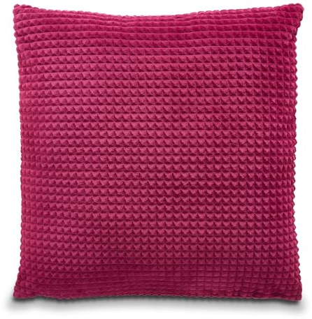 Como Dekokissen Sofakissen 70 x 70 cm mit Wabenoptik rot, 100% Polyester | Kissenbezug abnehmbar inkl. Kissen, Bodenkissen Kuschelkissen Zierkissen, Wohnzimmer Schlafzimmer, praktisch für Zuhause