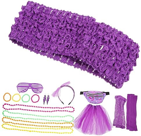 CATIEBYE Damen-kostüm-zubehör-set Neon-party Für Frauen 80er-jahre-disko-schmuck Abschlussballkleid Vintage-party-zubehör