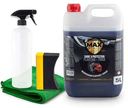 MAX DETAIL-LAB - Glans & Skydd - Lysande Band Renovator Plast Bil Exteriör Interiör, Tvättvård Bilrengöringssats Professionell Bil Motorcykel Detaljer Produkt, 5 L