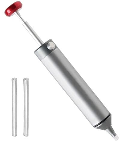 Solder Sucker, Desoldering Pump Remover with High Temperature Resistant Silicone Nozzle, Portable Aluminum Housing Stronger Suction Power, Essential Accessory for Professional Welders