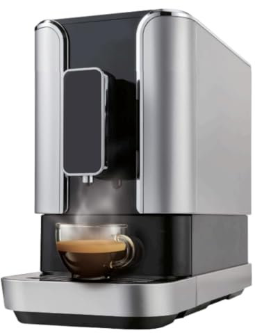 Siglo de oro Cafetera superautomática Compacta para Espresso, Diseño Moderno en Plata y Negro. Italiana