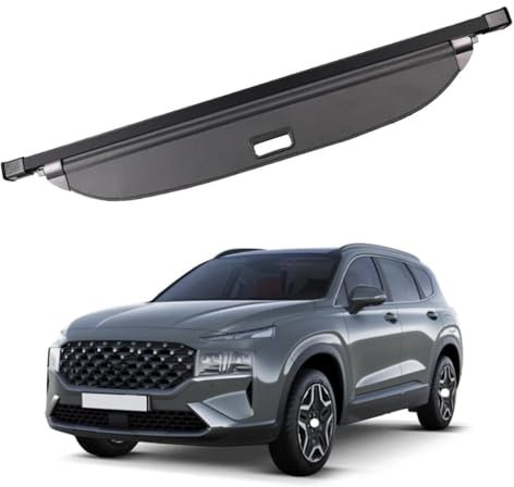 CCLXWY Auto Étagère Arrière Rétractable de Coffre Coffre de Arrière Panneau de Bouclier de Sécurité,Cache-Bagages Couverture de Cargaison pour Hyundai Santa fe 2021-2023